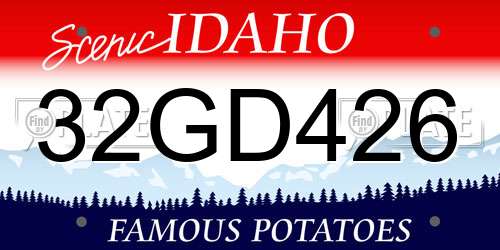 32GD426 Idaho License Plate