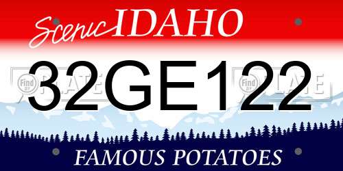 32GE122 Idaho License Plate