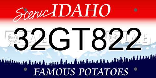 32GT822 Idaho License Plate