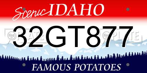 32GT877 Idaho License Plate