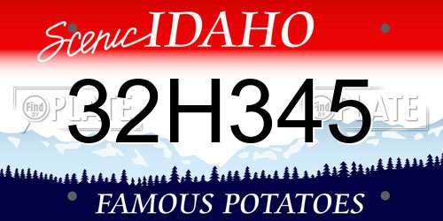 32H345 Idaho License Plate