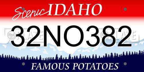 32NO382 Idaho License Plate