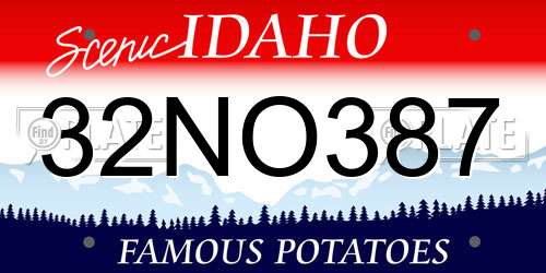 32NO387 Idaho License Plate