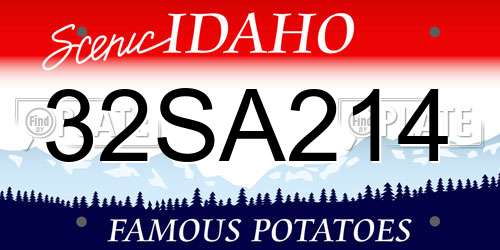 32SA214 Idaho License Plate