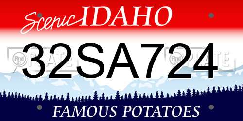 32SA724 Idaho License Plate