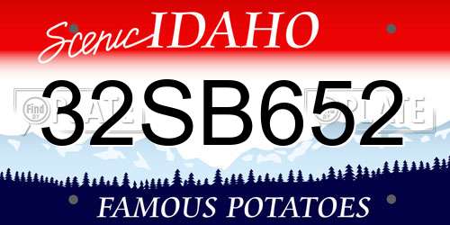 32SB652 Idaho License Plate