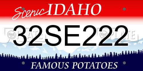 32SE222 Idaho License Plate