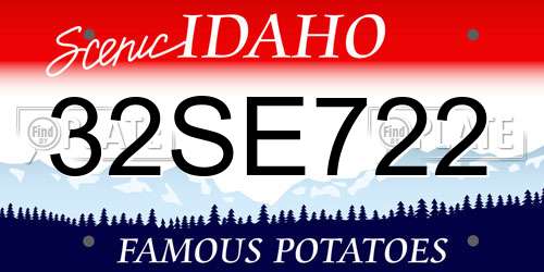 32SE722 Idaho License Plate