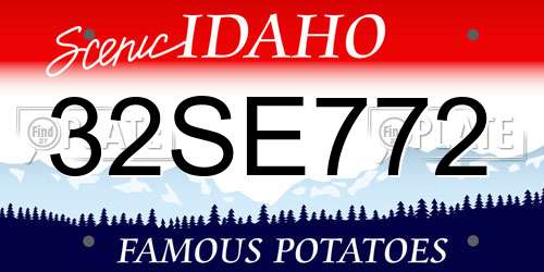 32SE772 Idaho License Plate