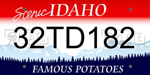 32TD182 Idaho License Plate