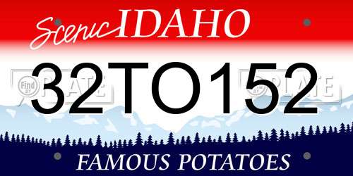 32TO152 Idaho License Plate