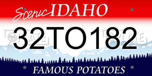 32TO182 Idaho License Plate