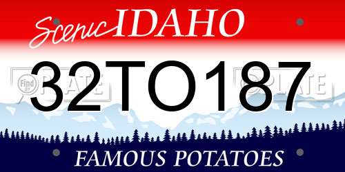 32TO187 Idaho License Plate