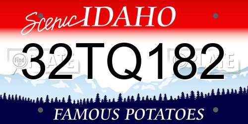 32TQ182 Idaho License Plate
