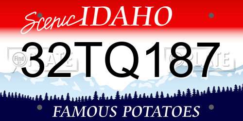 32TQ187 Idaho License Plate