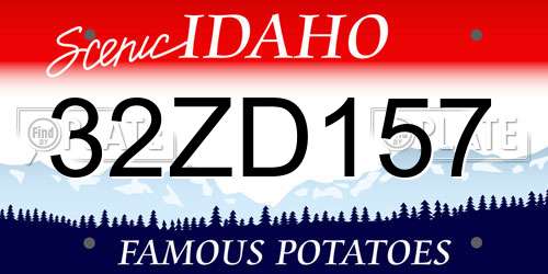 32ZD157 Idaho License Plate