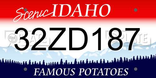 32ZD187 Idaho License Plate