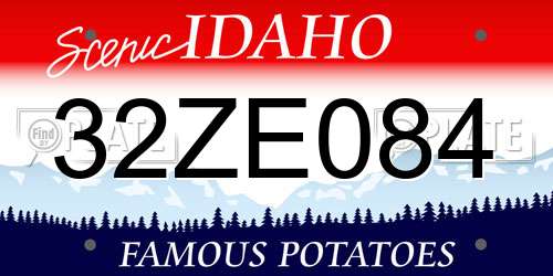 32ZE084 Idaho License Plate