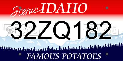 32ZQ182 Idaho License Plate