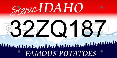 32ZQ187 Idaho License Plate