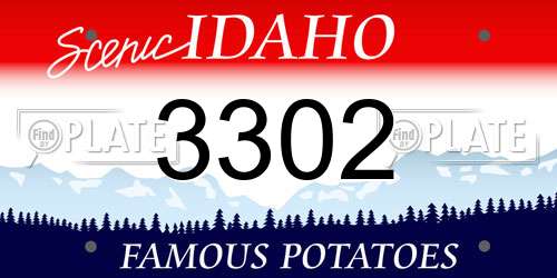 3302 Idaho License Plate