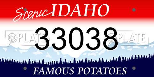 33038 Idaho License Plate
