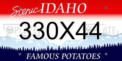330X44 Idaho License Plate