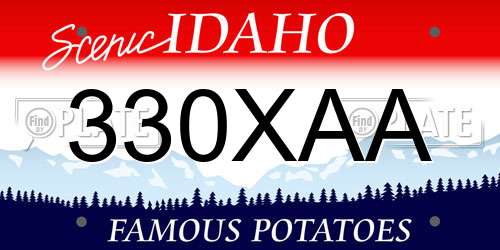 330XAA Idaho License Plate