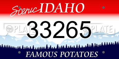 33265 Idaho License Plate