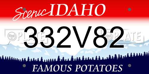 332V82 Idaho License Plate