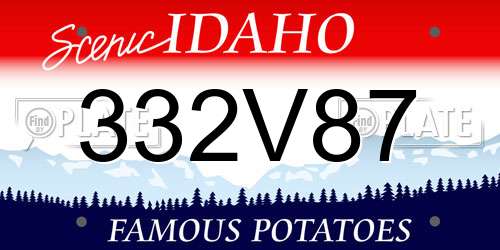 332V87 Idaho License Plate