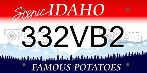 332VB2 Idaho License Plate