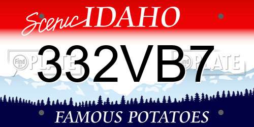 332VB7 Idaho License Plate