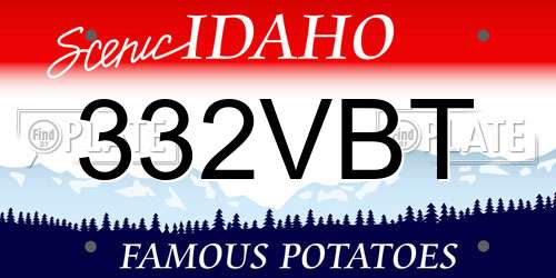 332VBT Idaho License Plate