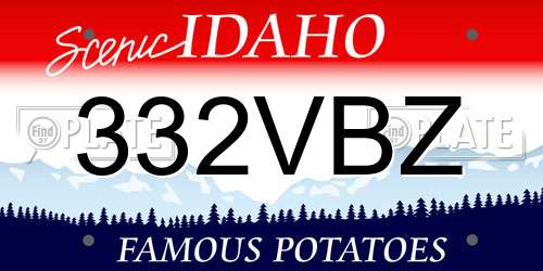 332VBZ Idaho License Plate