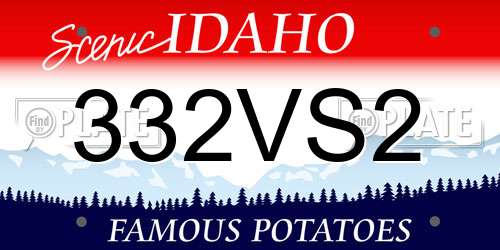 332VS2 Idaho License Plate