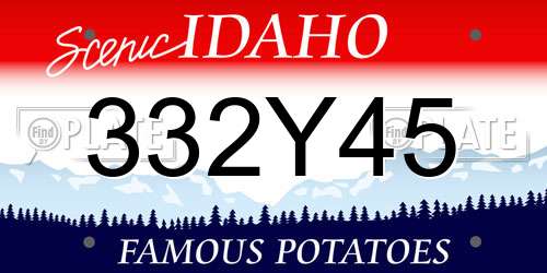 332Y45 Idaho License Plate