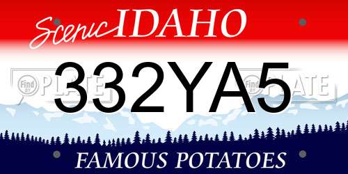 332YA5 Idaho License Plate