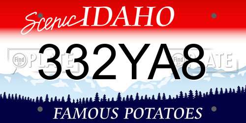 332YA8 Idaho License Plate