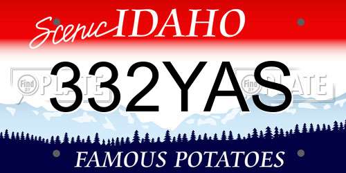 332YAS Idaho License Plate