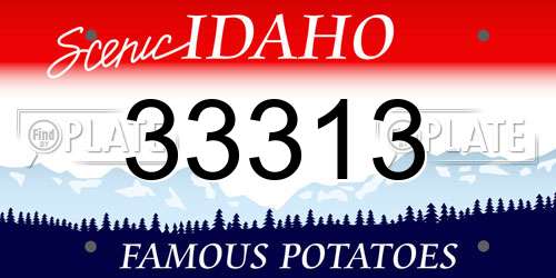 33313 Idaho License Plate