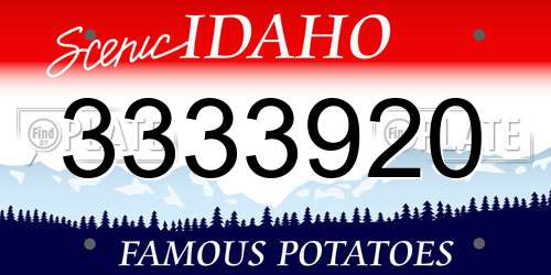 3333920 Idaho License Plate