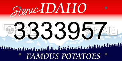 3333957 Idaho License Plate