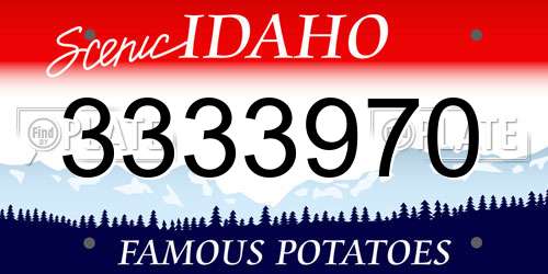 3333970 Idaho License Plate
