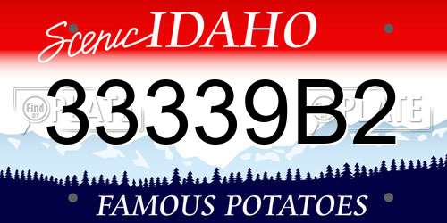 33339B2 Idaho License Plate
