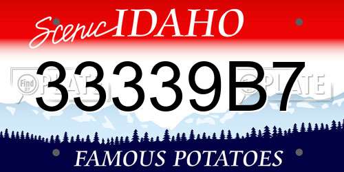 33339B7 Idaho License Plate