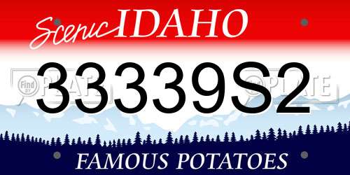 33339S2 Idaho License Plate