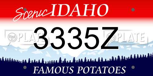 3335Z Idaho License Plate
