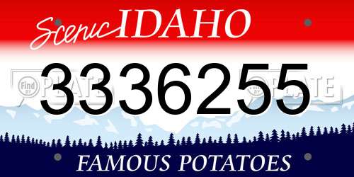 3336255 Idaho License Plate