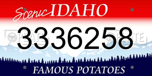 3336258 Idaho License Plate